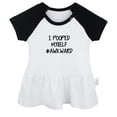 thumbnail image 1 of I Pooped Myself #Awkward Funny Dresses For Baby, Newborn Babies Skirts, Infant Princess Dress, 0-24M Kids Graphic Clothes (Black Raglan Dresses, 12-18 Months), 1 of 5