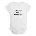thumbnail image 1 of I Pooped Myself #Awkward Funny Rompers For Babies, Newborn Baby Unisex Bodysuits, Infant Jumpsuits, Toddler 0-24 Months Kids One-Piece Oufits (White, 12-18 Months), 1 of 4