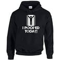 thumbnail image 1 of I Pooped Today! Funny Bathroom Humor Sarcastic Humor Novelty Hooded Sweatshirt Hoodie-Navy-XL, 1 of 4
