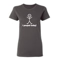 thumbnail image 1 of I Pooped Today Sarcastic Novelty Gift Idea Adult Humor Funny Women's Casual Tees, 1 of 3