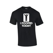 I Pooped Today T-shirt Funny Humorous Comic Stick Figure Sign Happy Short Sleeve Tee Shirt-Black-6Xl