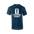 thumbnail image 1 of I Pooped Today T-shirt Funny Humorous Comic Stick Figure Sign Happy Short Sleeve Tee Shirt-Heathernavy-Sm, 1 of 4
