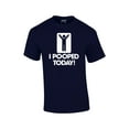 thumbnail image 1 of I Pooped Today T-shirt Funny Humorous Comic Stick Figure Sign Happy Short Sleeve Tee Shirt-Navy-Large, 1 of 4