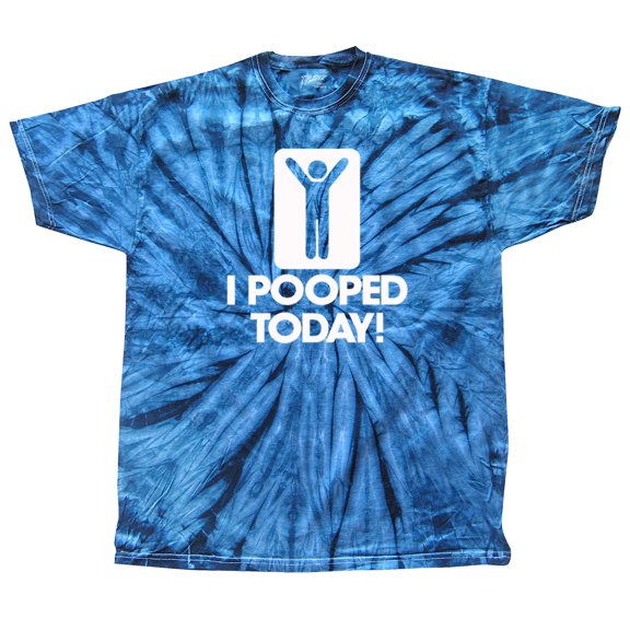 I Pooped Today T-shirt Funny Humorous Comic Stick Figure Sign Happy Short Sleeve Tee Shirt-Navytiedye-Med