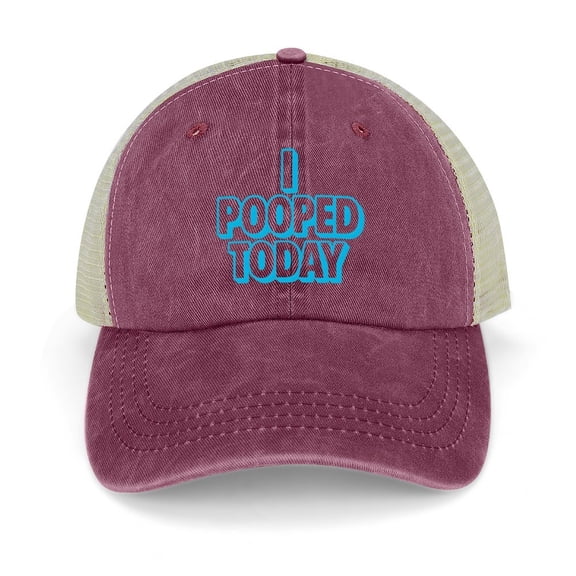 I Pooped Today Wine Red Vintage Washed Plain Baseball Cap Dad Golf Hat for Men Women