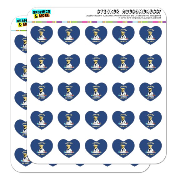 I Practice Lab Safety Labrador Retriever Funny Humor Heart Shaped Planner Calendar Scrapbook Craft Stickers