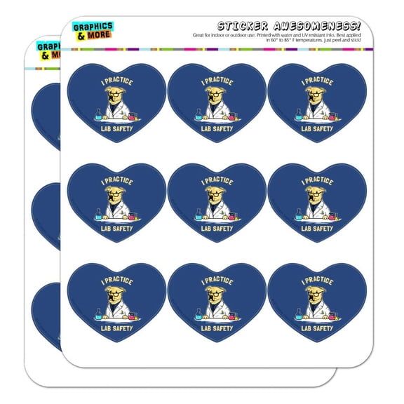 I Practice Lab Safety Labrador Retriever Funny Humor Heart Shaped Planner Calendar Scrapbook Craft Stickers