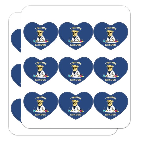 I Practice Lab Safety Labrador Retriever Funny Humor Heart Shaped Planner Calendar Scrapbook Craft Stickers