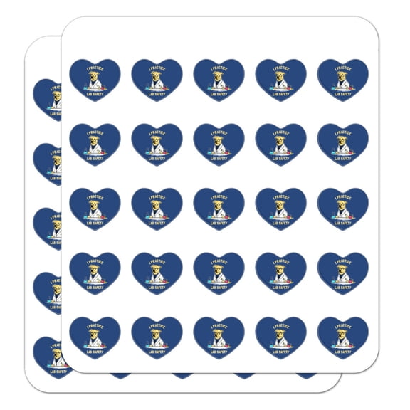 I Practice Lab Safety Labrador Retriever Funny Humor Heart Shaped Planner Calendar Scrapbook Craft Stickers