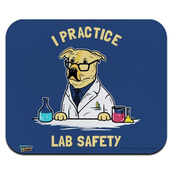 I Practice Lab Safety Labrador Retriever Funny Humor Low Profile Thin Mouse Pad Mousepad