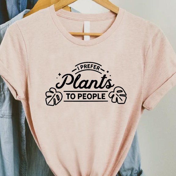 I Prefer Plants To People Shirt,Plant Lover Tee,Gardening Graphic Shirt For Women,Introvert Plant Shirt,Monstera Plant Mom Gift Idea TSHIRT All Size S-5XL