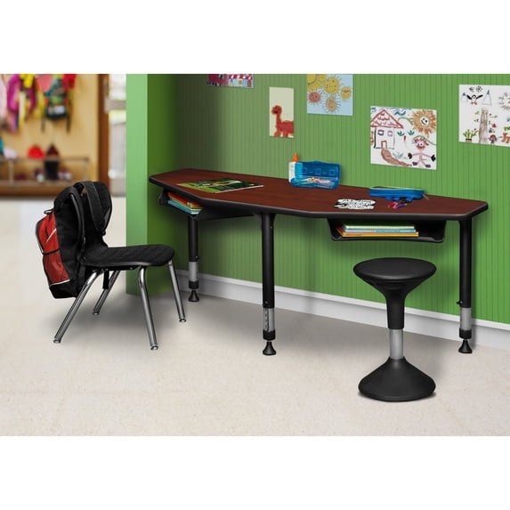 I-Promise 60" 2 Student Desk with Book Storage- Cherry