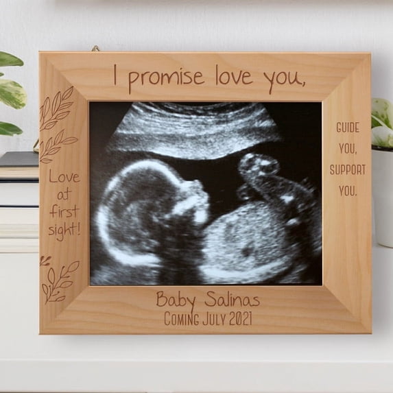 I Promise Love You Guide You Support You Personalized Wooden Frame-10" x 8" Brown Horizontal