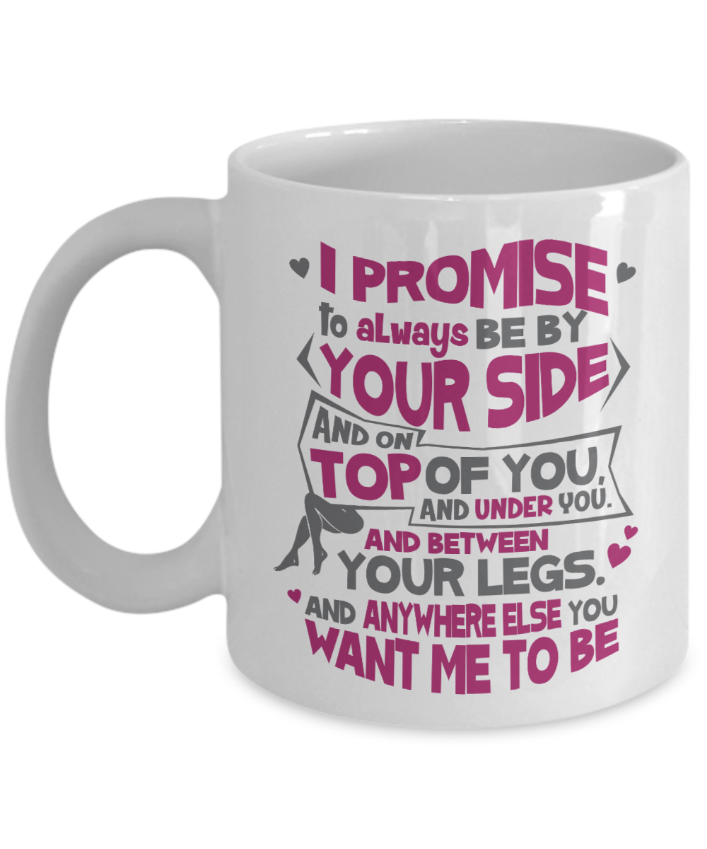 I Promise To Always Be By Your Side, Funny Valentines Day Coffee & Tea Gift Mug (11oz) - image 1 of 3