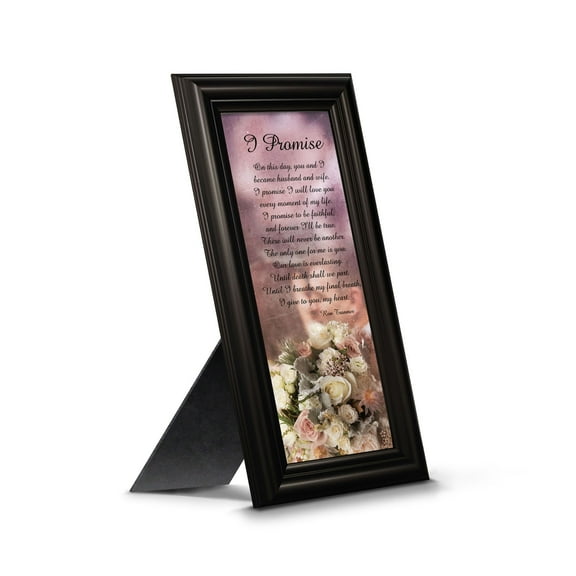 I Promise, Wedding Picture Frame Gift of Vows from Bride to Groom or Groom to Bride, 7415B