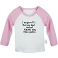 thumbnail image 1 of I Am Proof That My Dadd Doesn't Always Play Video Games Funny T shirt For Baby, Newborn Babies T-shirts, Infant Tops, 0-24M Kids Graphic Tees Clothing (Long Pink Raglan T-shirt, 6-12 Months), 1 of 4