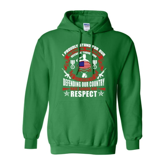 I Proudly Stand For Our National Anthem Patriotic Soldier DT Sweatshirt Hoodie