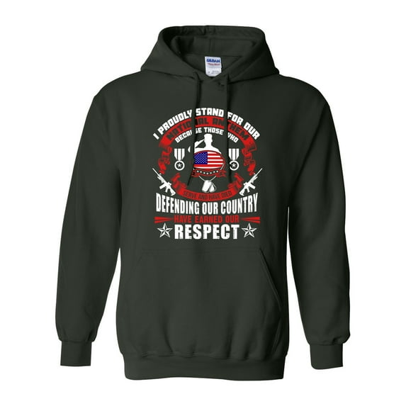 I Proudly Stand For Our National Anthem Patriotic Soldier DT Sweatshirt Hoodie
