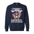 thumbnail image 1 of I Proudly Stand For The Flag And Kneel For The Cross DT Crewneck Sweatshirt, 1 of 2