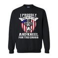 thumbnail image 1 of I Proudly Stand For The Flag And Kneel For The Cross DT Crewneck Sweatshirt, 1 of 2