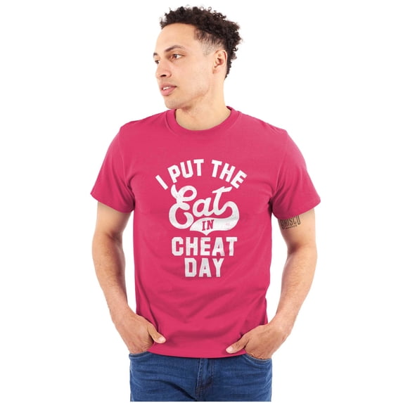 I Put Eat In Cheat Day Funny Foodie Plus Size Crewneck Graphic Tee Shirt Brisco Brands 5X