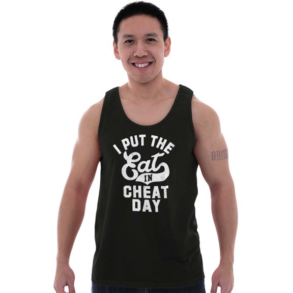 I Put Eat In Cheat Day Funny Foodie Plus Size Graphic Tank Top Brisco Brands 2X