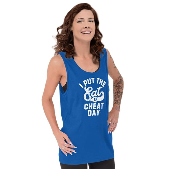 I Put Eat In Cheat Day Funny Foodie Tank Top T Shirts Men Women Brisco Brands S