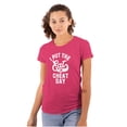 thumbnail image 1 of I Put Eat In Cheat Day Funny Foodie Womens Slim Fit Graphic Tee Brisco Brands X, 1 of 5