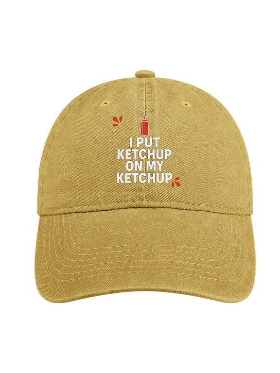 I Put Ketchup On My Ketchup Sand Colour Adjustable Baseball Cap for Men Women, Classic Casual Snapback Hat