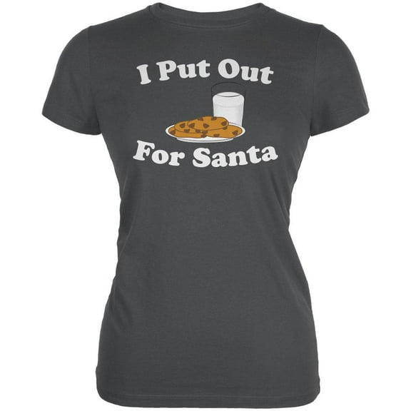 I Put Out For Santa Grey Juniors T-Shirt - Small