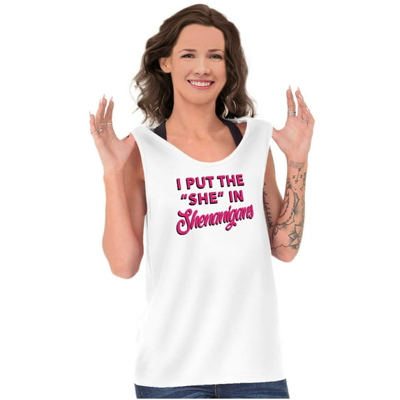 I Put She In Shenanigans St Patricks Tank Top Tee Shirt Women Brisco Brands M