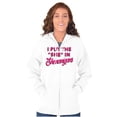 thumbnail image 1 of I Put She In Shenanigans St Patricks Womens Plus Size Graphic Zipper Hoodie Brisco Brands 2X, 1 of 3