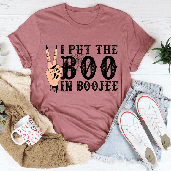 I Put The Boo In Boojee Tee Mauve S Peachy Sunday T-Shirt