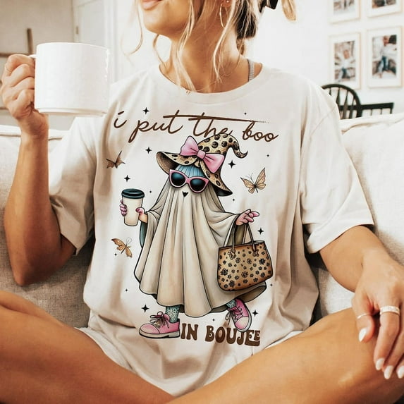 I Put The Boo In Boujee Ghost T-Shirt, Halloween Shirt, Ghost Shirt, Halloween Shirt TH140613