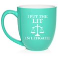 thumbnail image 1 of I Put The Lit In Litigate Funny Law School Student Lawyer Paralegal Gift Ceramic Coffee Mug Tea Cup (16oz Teal), 1 of 1