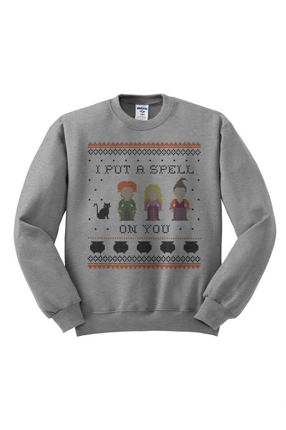 I Put a Spell on You Hocus Pocus Sweatshirt 2X-Large Grey