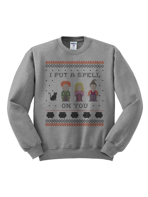 I Put a Spell on You Hocus Pocus Sweatshirt 2X-Large Grey