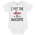 thumbnail image 1 of I Put the Awe in Awesome Funny Cute Romper Boys or Girls Infant Baby Brisco Brands 18M, 1 of 7