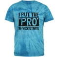 thumbnail image 1 of I Put the Pro in Procrastinate Mens T Shirt Pinwheel Blue Tie Dye MD, 1 of 1