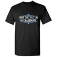 thumbnail image 1 of I Put the Pro in Procrastinate Novelty Sarcastic Humor Funny T Shirt, 1 of 5