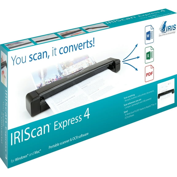 I.R.I.S. IRIScan Express 4 Sheetfed Scanner, 1200 dpi Optical