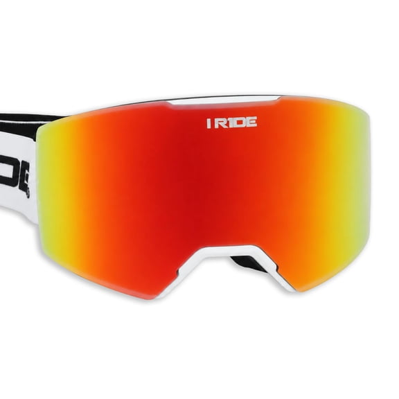 I RIDE AIRTIME PRO Motocross Goggles  White Frame  Magnetic Lens Interchange, Orange Mirror + Clear Lens, Hard Case & Bag  MX Dirt Bike ATV UTV Off-Road Race Goggles by Fox Powersports