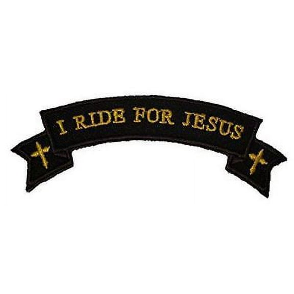I RIDE FOR JESUS TOP ROCKER SHOULDER PATCH CROSS CHRISTIAN BIKER MOTORCYCLE