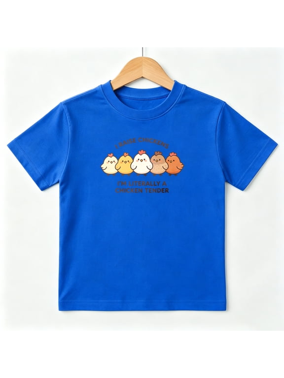 I Raise Chickens Tender Boys Graphic Tees Funny Kids T-Shirt 100% Cotton Short Sleeve Tops Ages 4-13Y