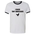 thumbnail image 1 of I Raise Tiny Dinosaurs Adult Short Sleeve Ringer T-shirt, 1 of 3