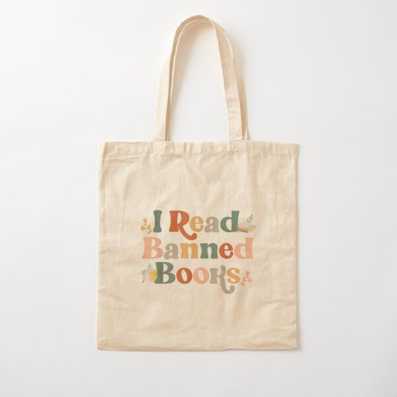 I Read Banned Books Style 065 Canvas Tote Bags, Reusable Shopping Bag