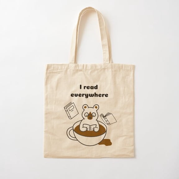I Read Everywhere Cotton Tote Bag Canvas Tote Bag, Family Gift For Mother, Her