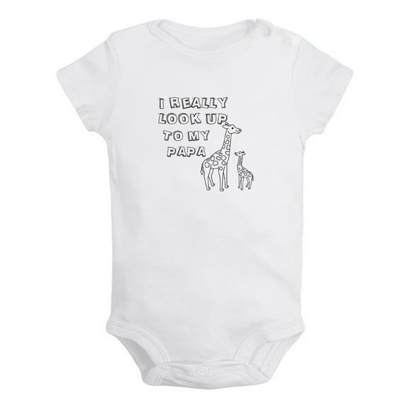 I Really Look UP To My Papa Funny Rompers For Babies, Newborn Baby Unisex Bodysuits, Infant Jumpsuits, Toddler 0-24 Months Kids One-Piece Oufits