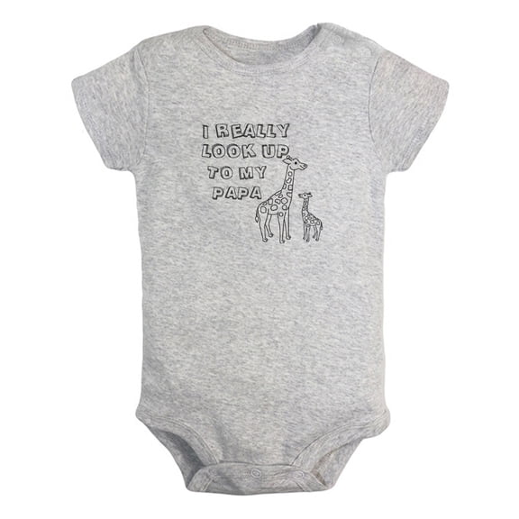 I Really Look UP To My Papa Funny Rompers For Babies, Newborn Baby Unisex Bodysuits, Infant Jumpsuits, Toddler 0-24 Months Kids One-Piece Oufits