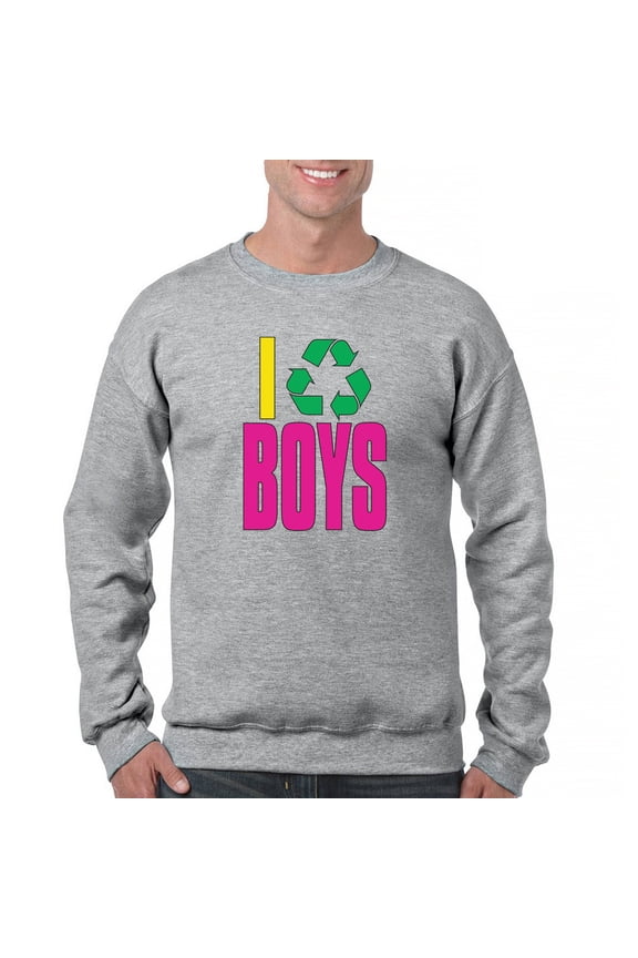 I Recycle Boys Puff Print Sweatshirt Funny Dating App Humor Single Independent Heart Breaker Relationship Crewneck